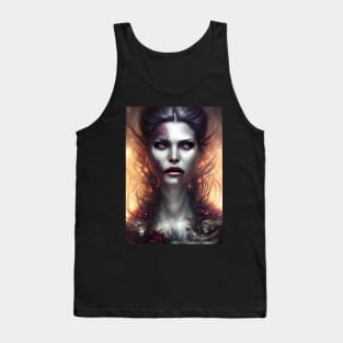 Mysterious Gothic Woman | Gothic Aesthetic | Beautiful Vampire Woman Tank Top